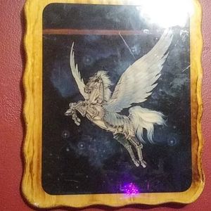 Picture of a horse flying around the galaxy